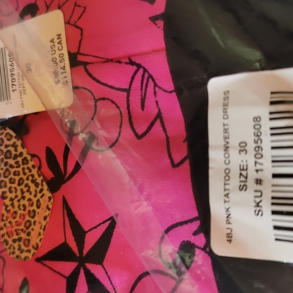 ▪️BETSEY JOHNSON CONVERTIBLE DRESS - PONTE TATTOO SKETCH PINK - Picture 5 of 5